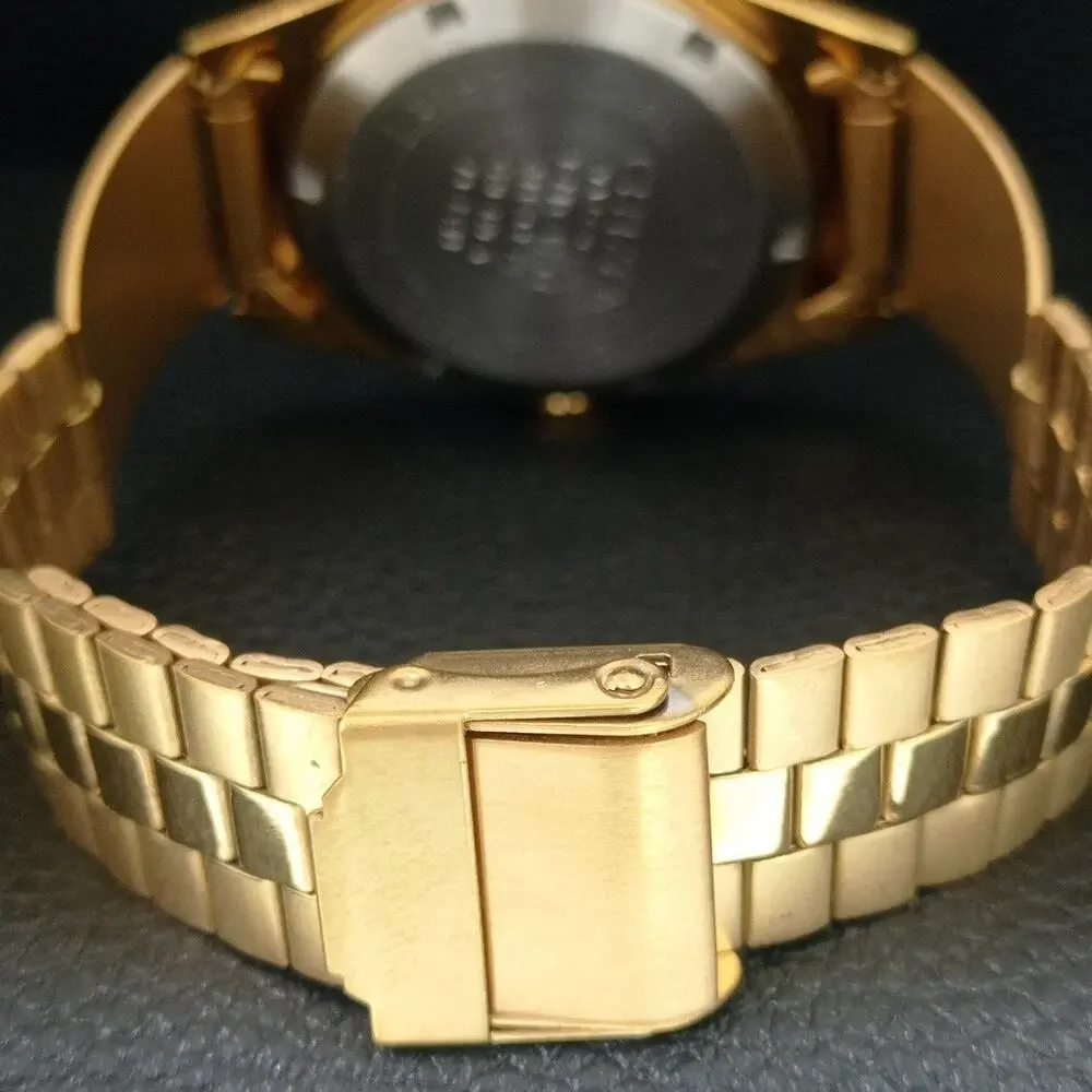 Vintage 1984 Citizen Automatic Mens Gold Watch W/daydate & Black accents